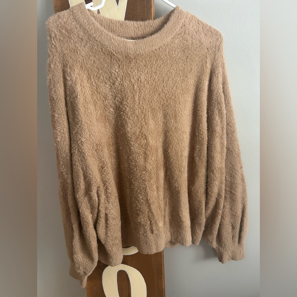 Aerie Soft Tan Crew Neck Sweater